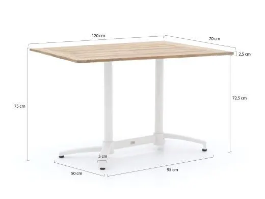 Bellagio Anzio/Canzo 120cm dining tuinset 5-delig stapelbaar inklapbaar