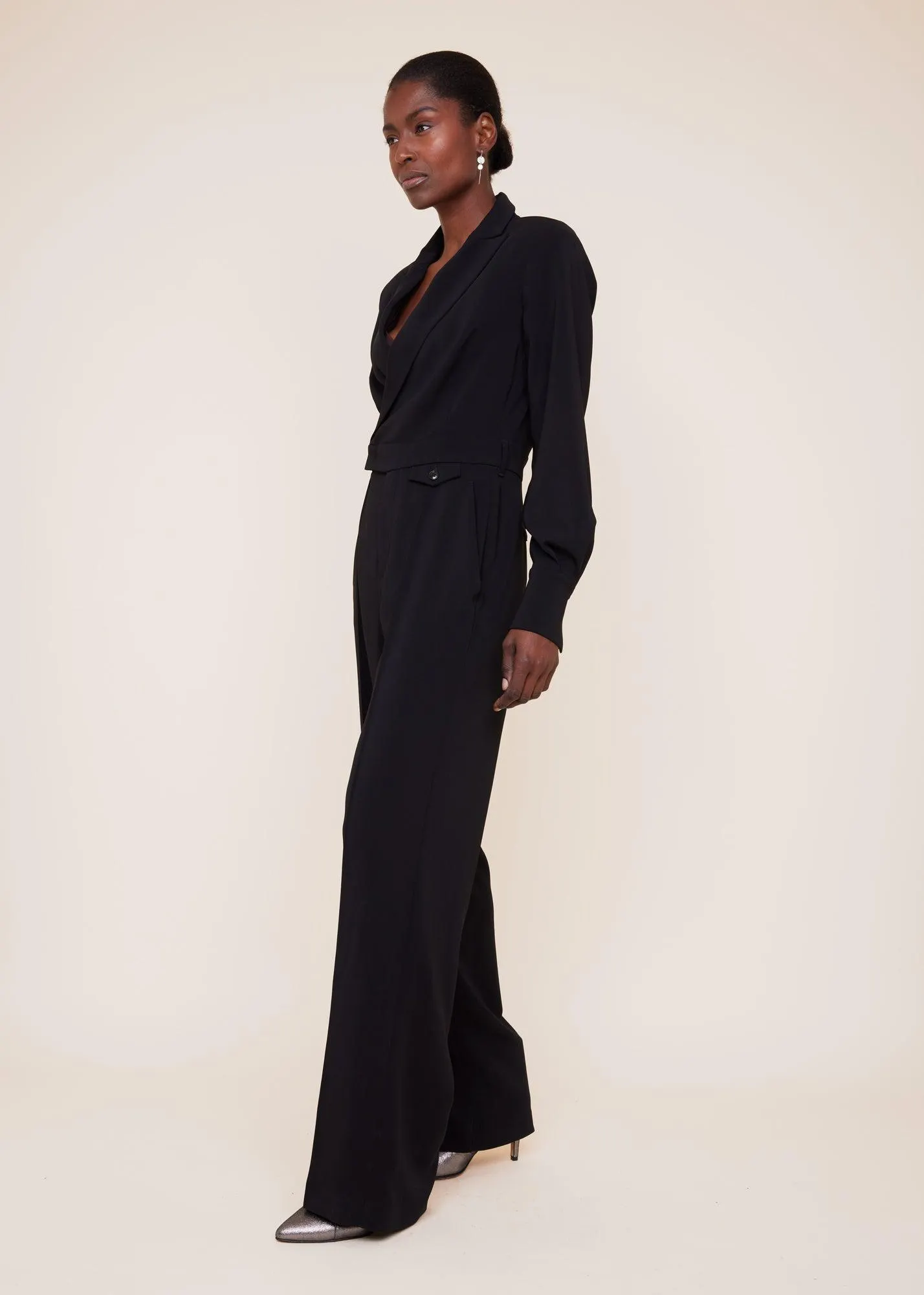 Crêpe jumpsuit wide leg