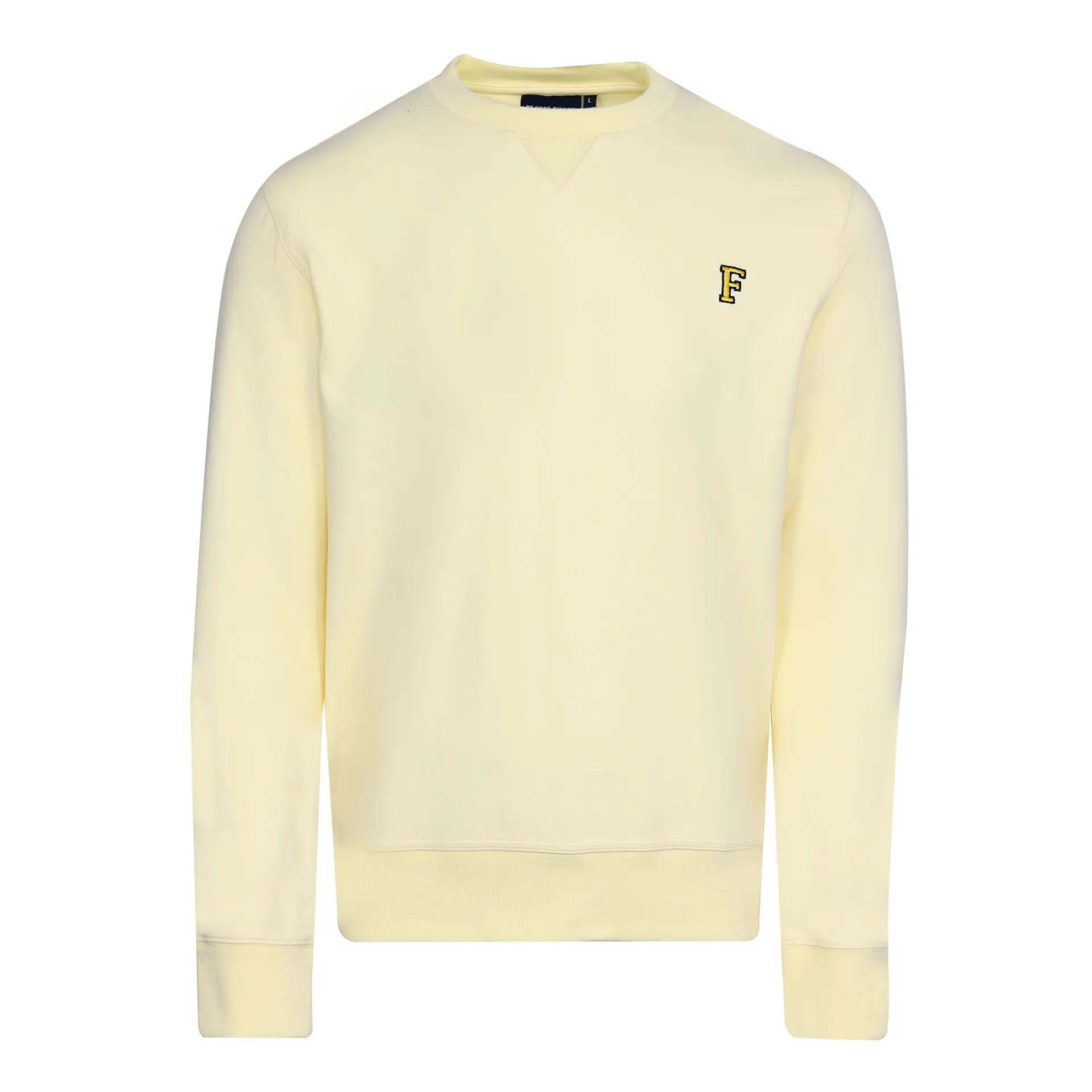 Katoenen Sweater met Ronde Hals Lichtgeel