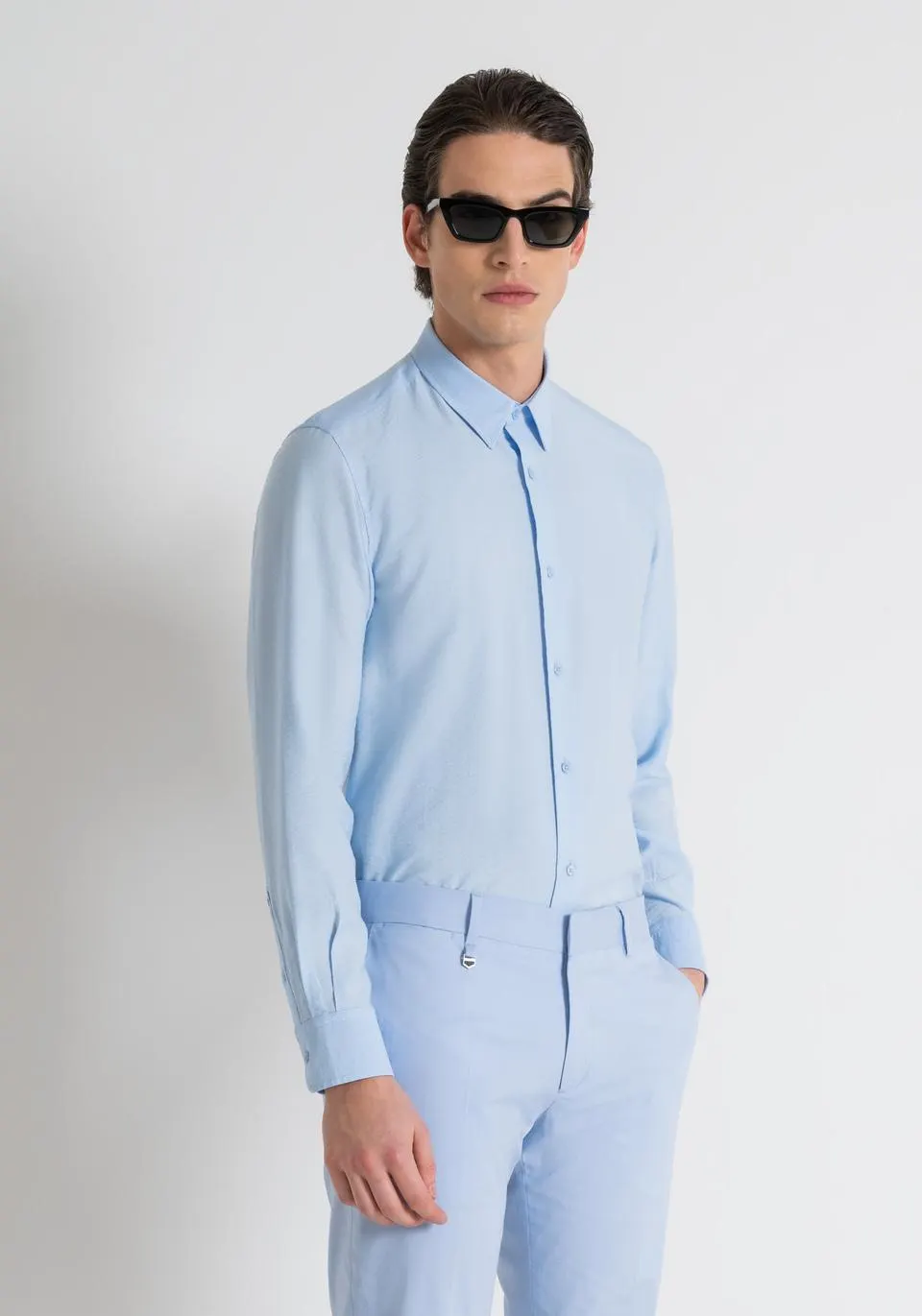 NAPLES REGULAR FIT SHIRT IN VISCOSE BLEND FABRIC WITH SOFT HAND