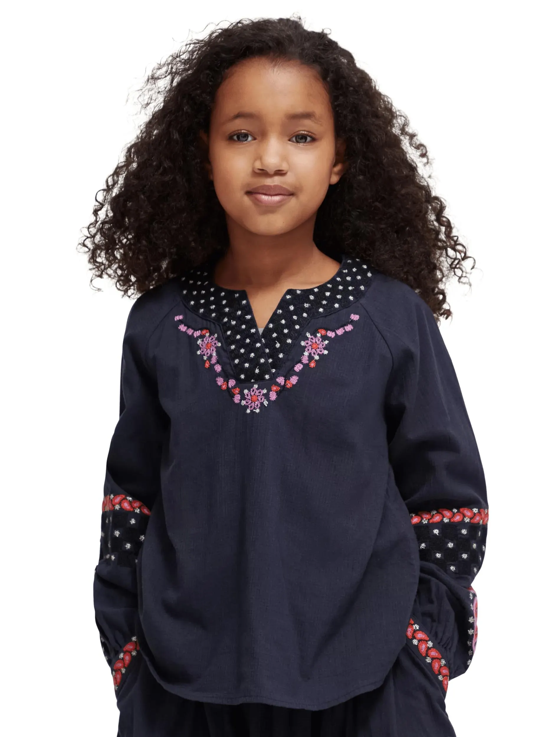 Embroidered structured cotton top