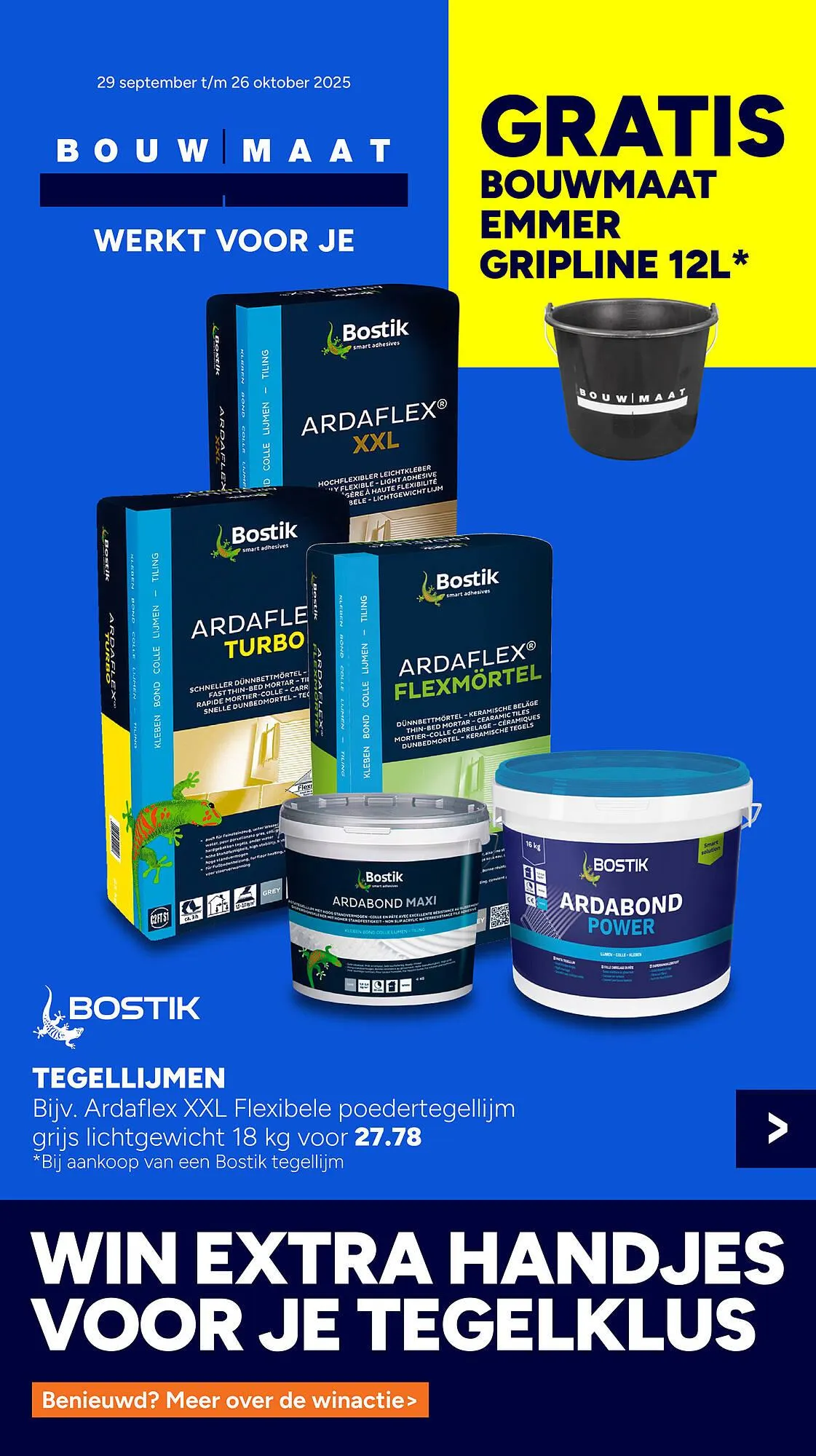 BOUWMAAT folder van 29 september tot 26 oktober 2025 - Folder pagina 1