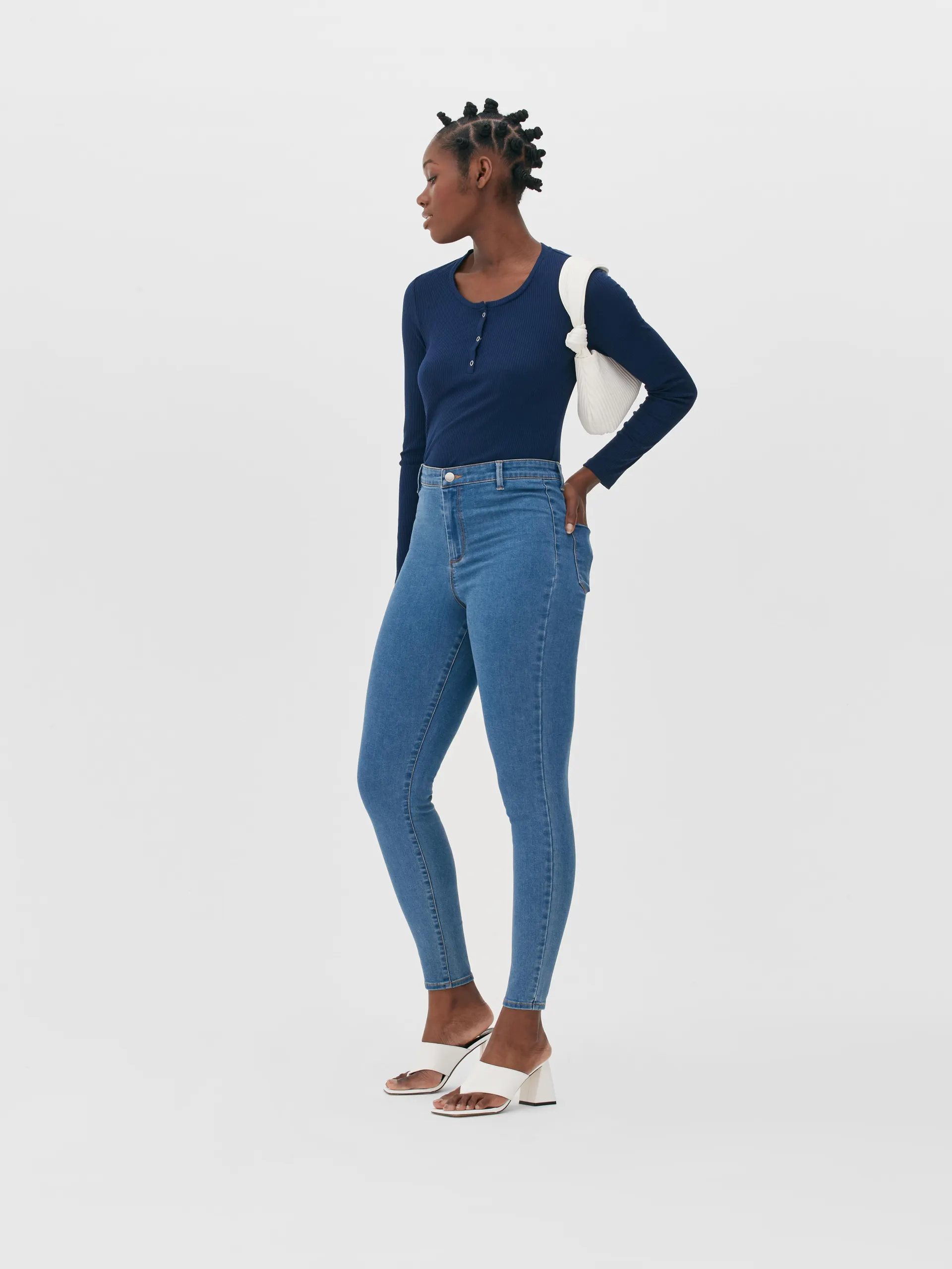 Skinny jeans met halfhoge taille