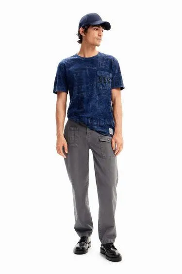 Washed-fabric logo T-shirt