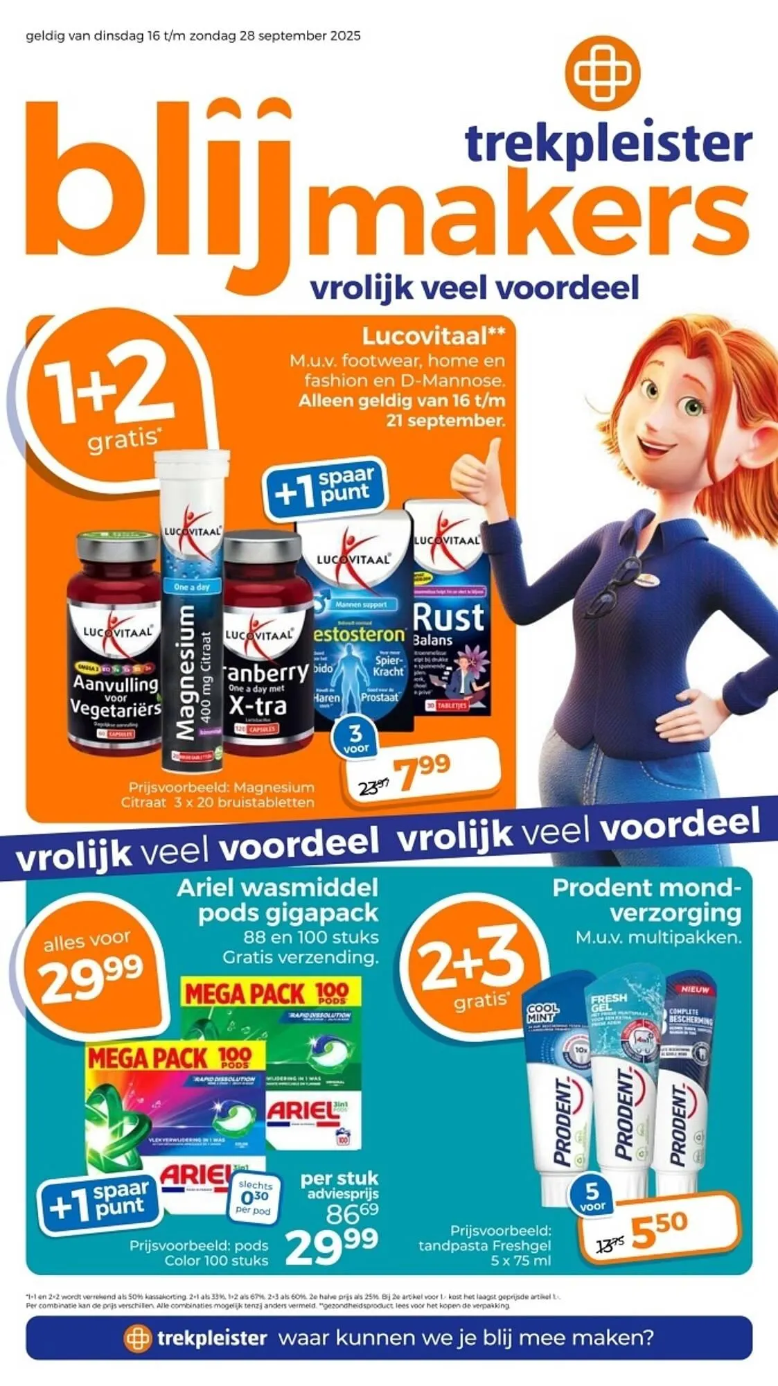 Trekpleister folder van 16 september tot 28 september 2025 - Folder pagina 1
