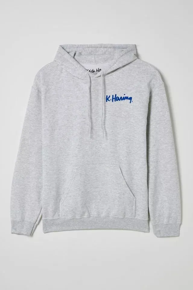 Keith Haring Man To Man Puff Print Hoodie Sweatshirt