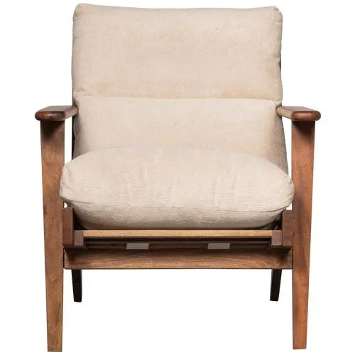 WOOOD fauteuil Houston - Bouclé/Hout - Naturel - 86x71x71