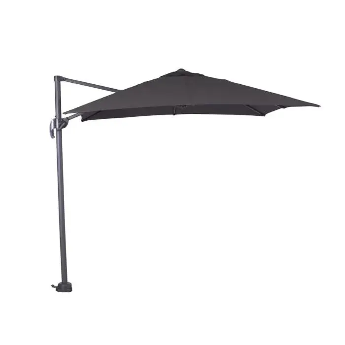 Hawaii S zweefparasol 250x250 cm - frame donker grijs - doek zwart