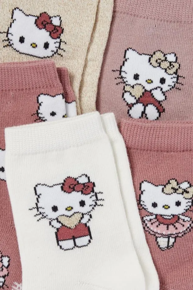Multipack of 5 - Hello Kitty - socks with motif