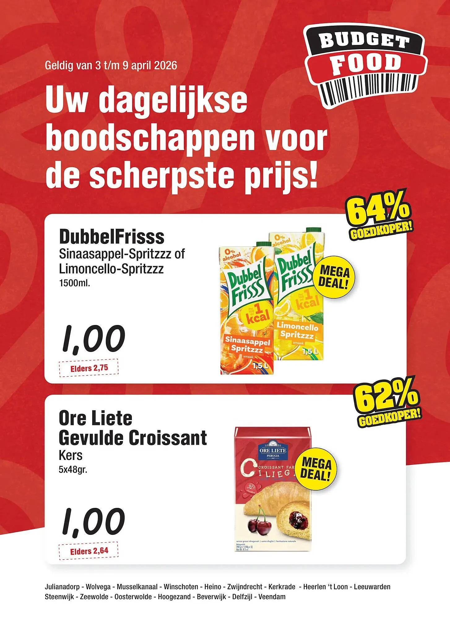 Budget Food folder van 3 april tot 9 april 2026 - Folder pagina 1