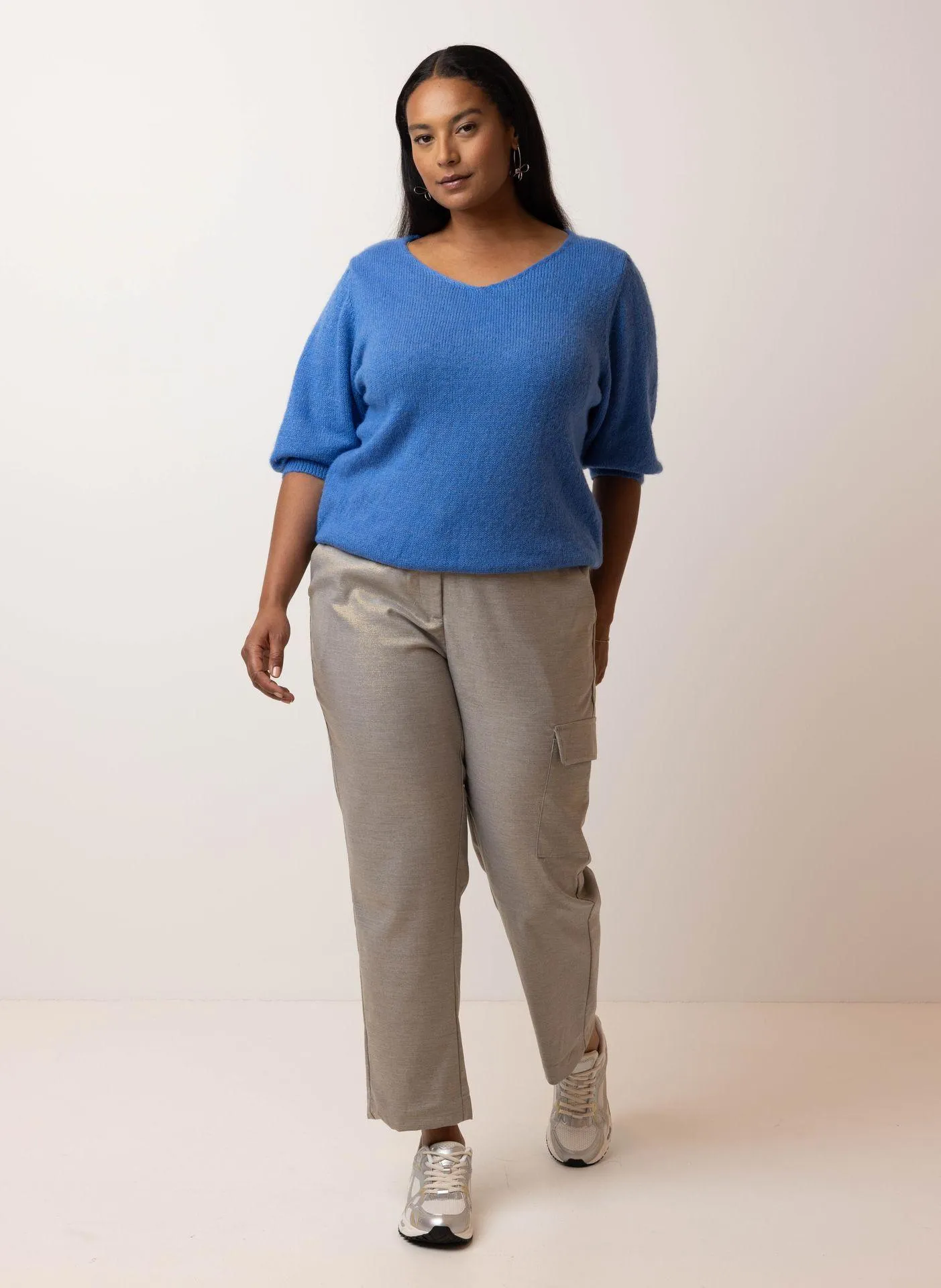 Goudkleurige loose fit broek