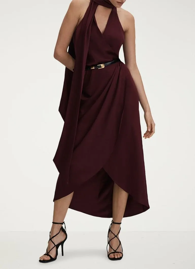 Tayla midi jurk met overslag