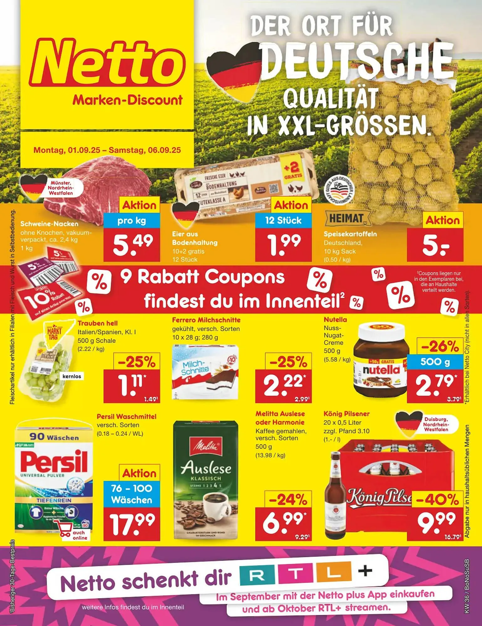 Netto Marken-Discount DE folder van 1 september tot 6 september 2025 - Folder pagina 1