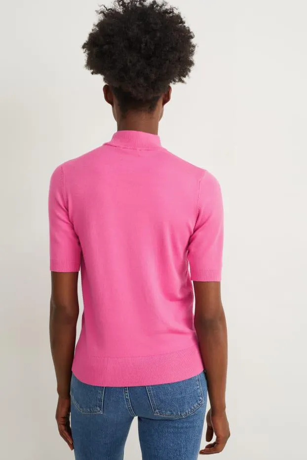 Knitted jumper - short sleeve