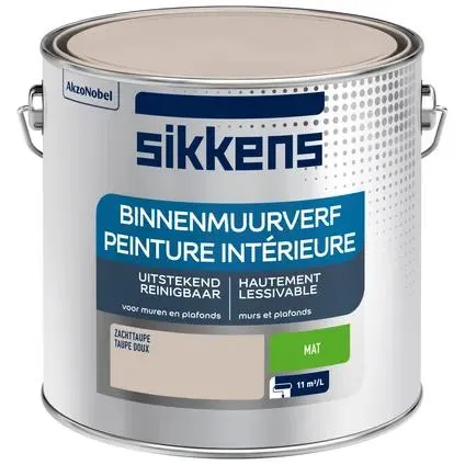 Sikkens muurverf binnen zacht taupe mat 2,5L afwasbaar