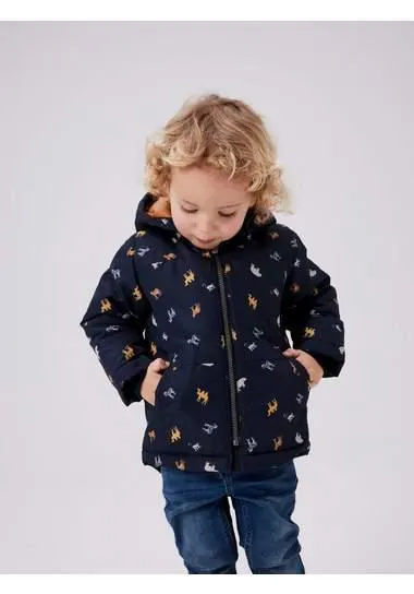 Name It Outdoorjack NMMMAX JACKET AOP NOOS met decoratieve, reflecterende details