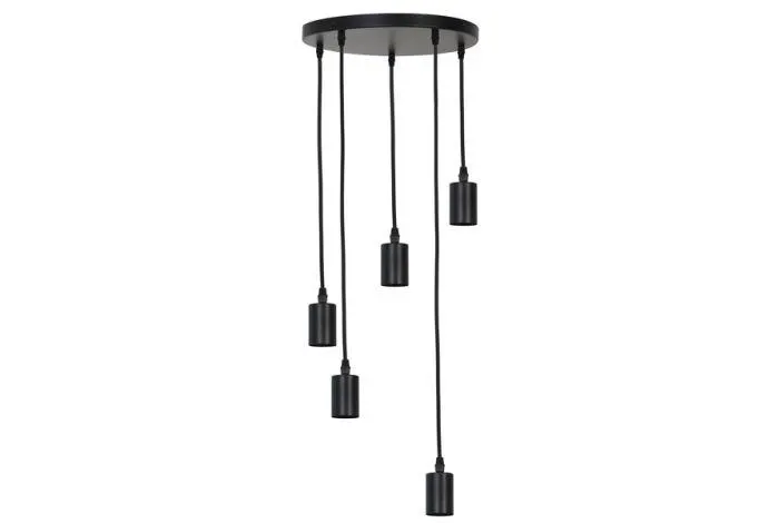 Hanglamp Elong 5-Lichts Zwart