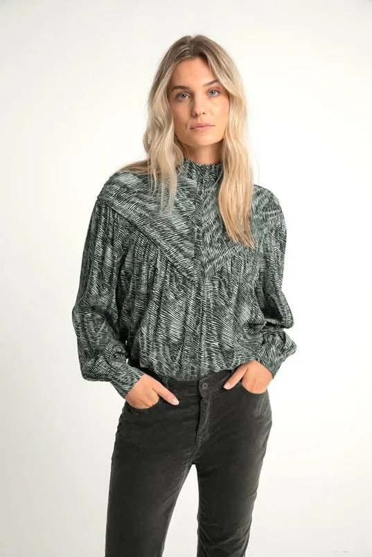 Blouse met 2-tone print