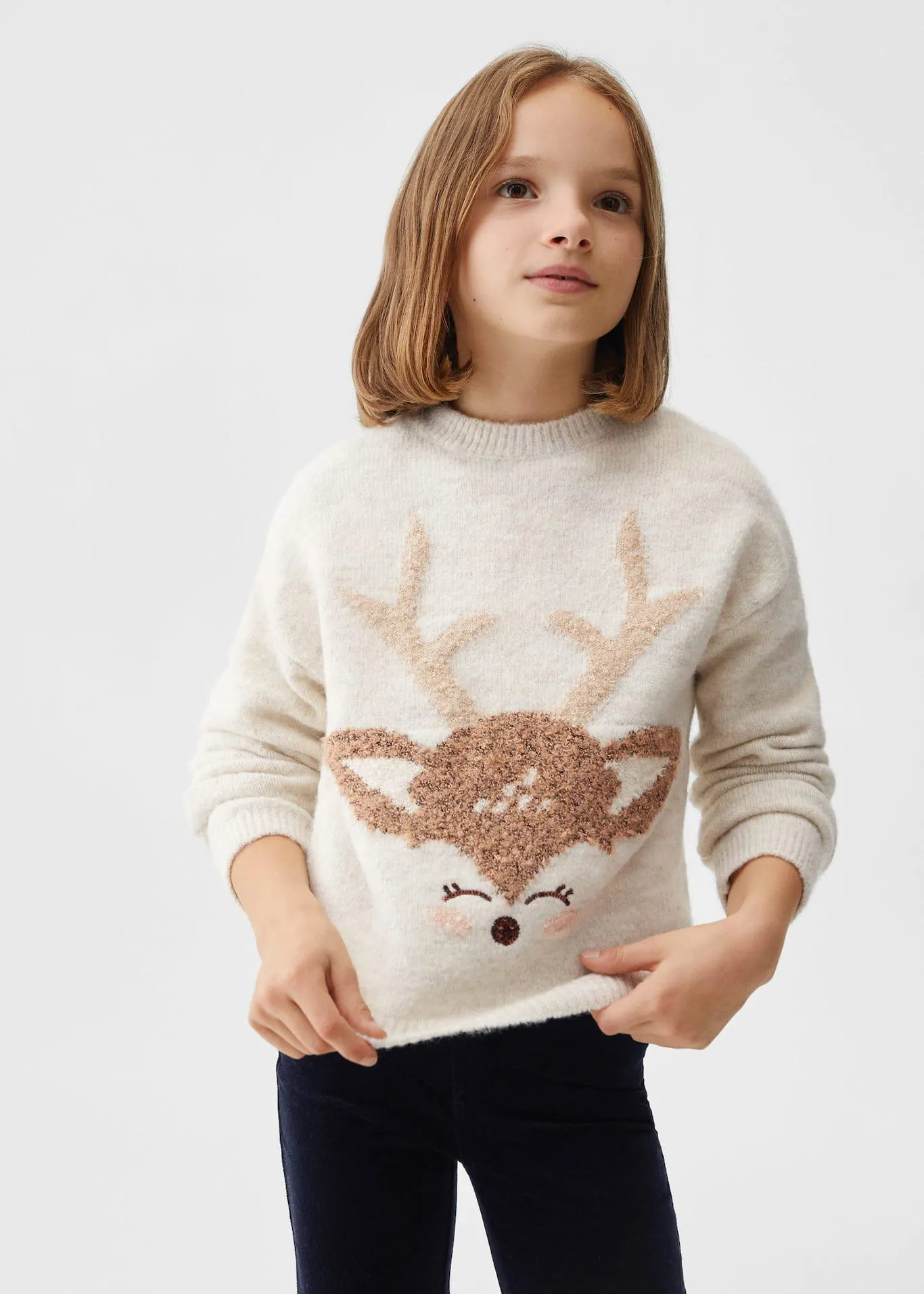 Bedrukte gebreide trui