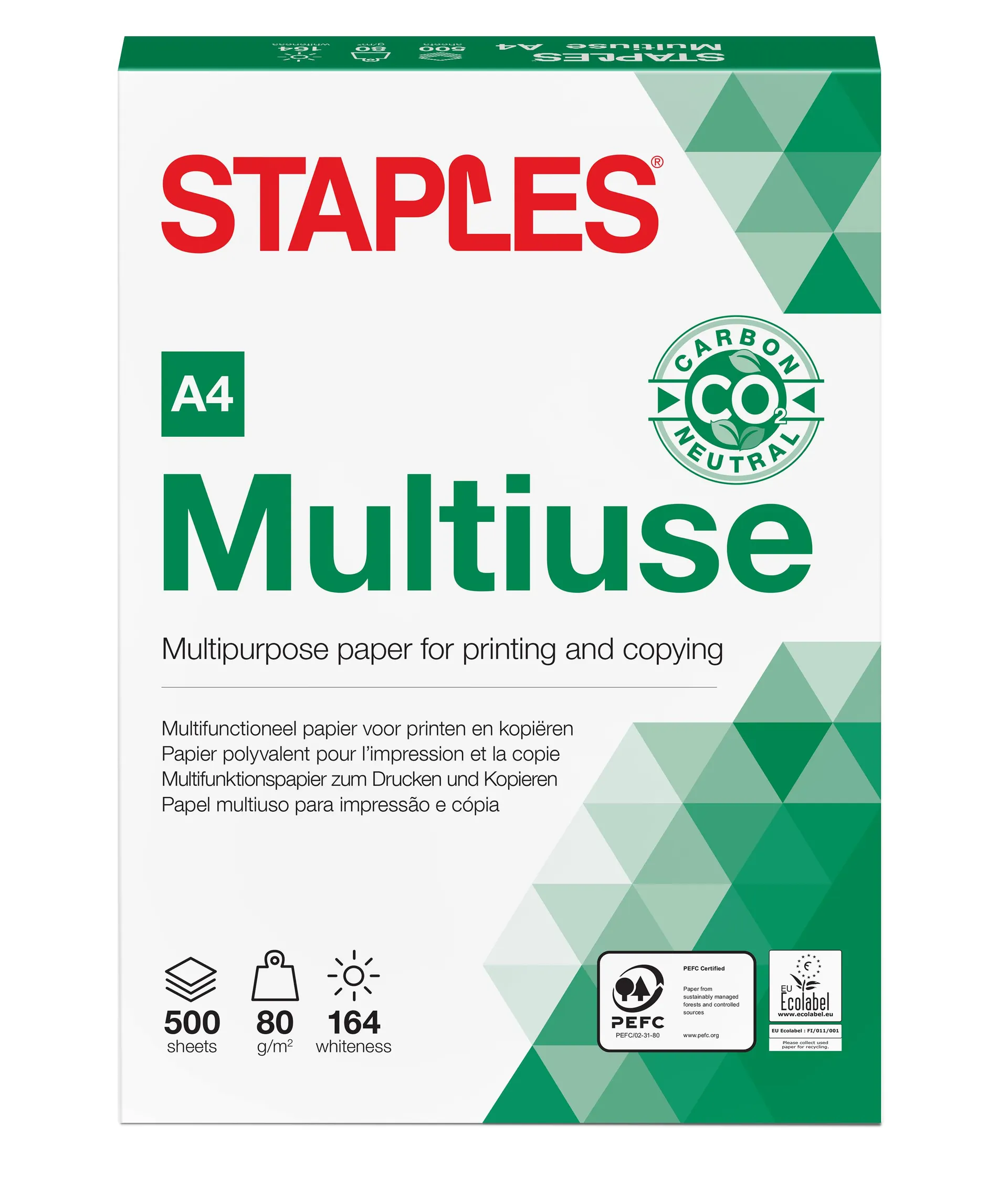 Staples Multiuse Papier A4 80 g/m² Wit