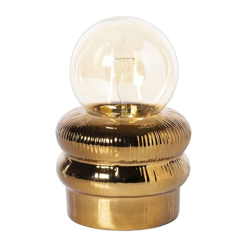 Tafellampje ribbel - bruin - ø10x15 cm