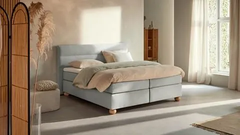 Boxspring Solid Lina vlak met gestoffeerd matras