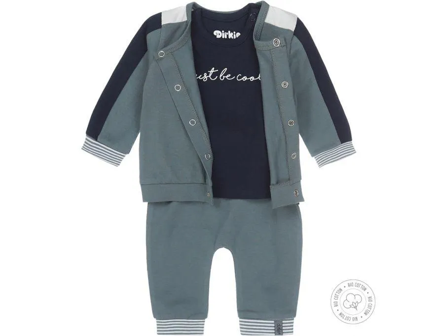 Babypakje 3-delig Dirkje NOOS Bio Cotton Dusty Green/Navy