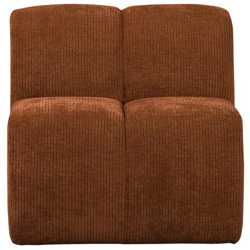 WOOOD eetbankje 84cm met rugleuning Mojo - Ribstof - Roestbruin