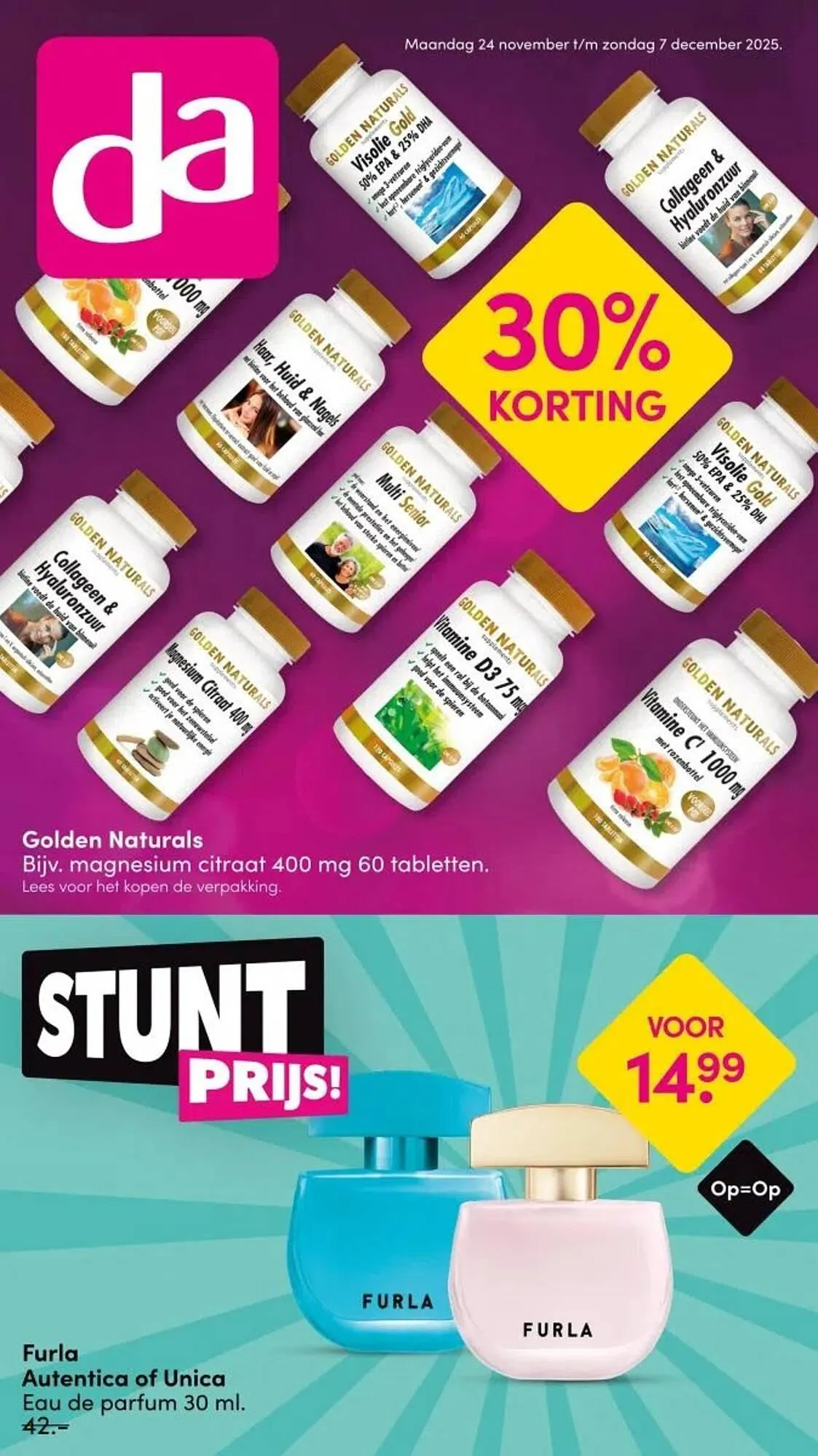DA folder van 30 november tot 7 december 2025 - Folder pagina 1