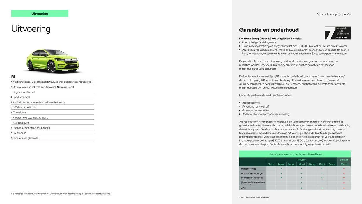 Škoda Enyaq Coupé RS prijslijst per 1 juni 2024 van 20 juni tot 20 juni 2025 - Folder pagina 3
