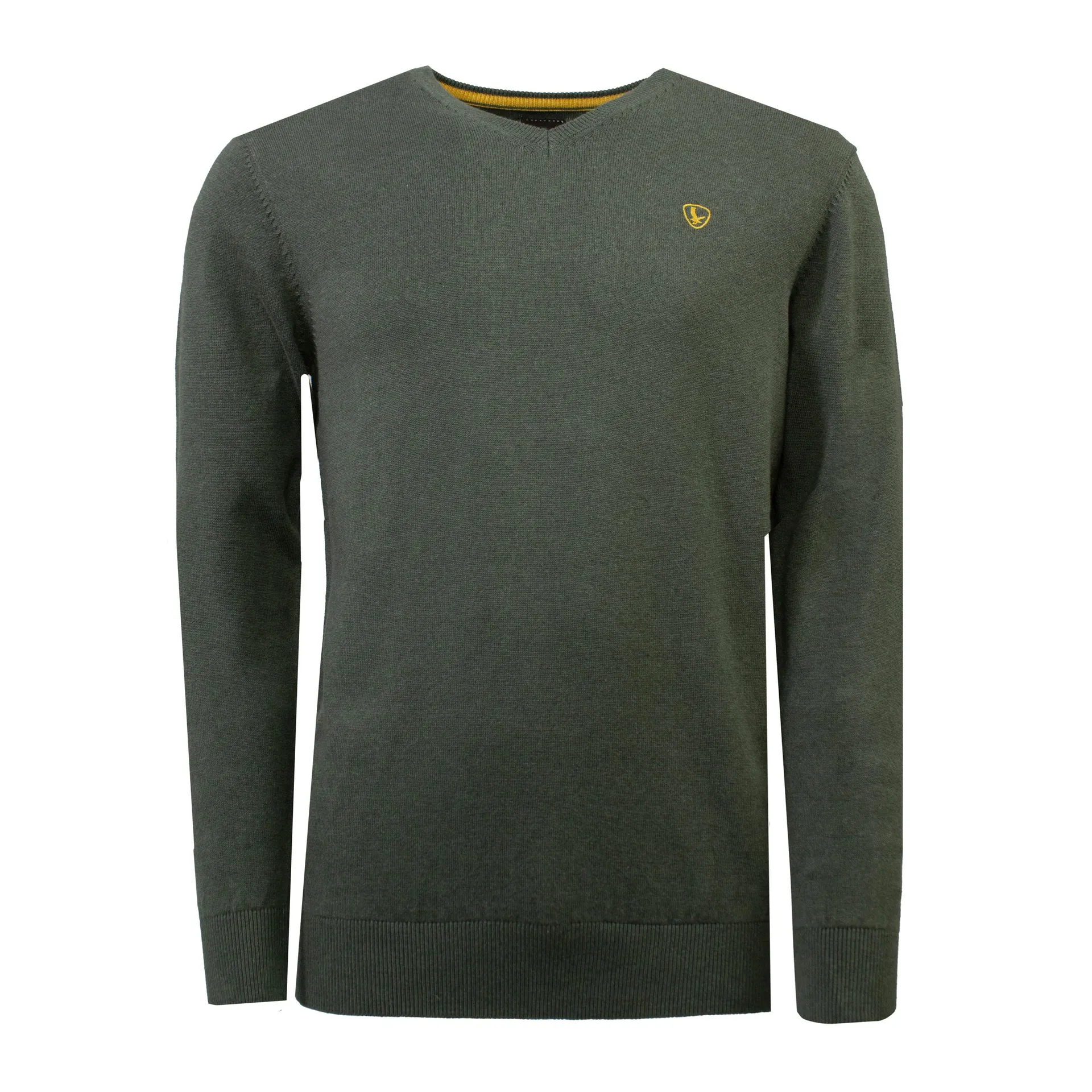 Katoenen Trui met V-hals Groen