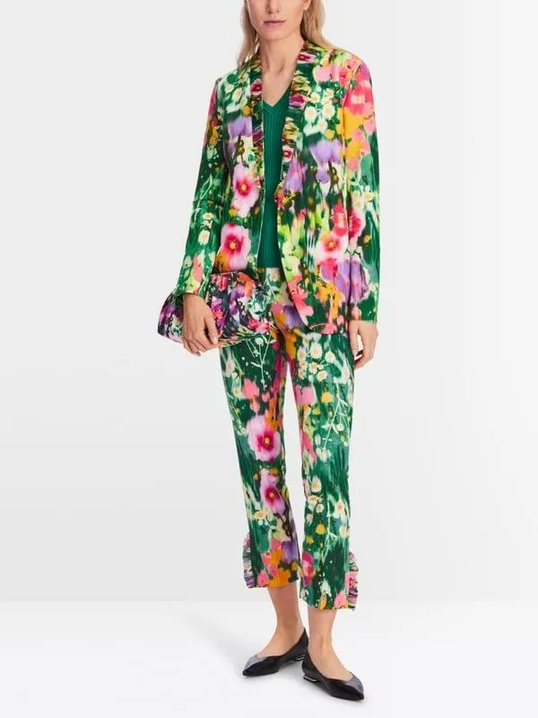 Bedrukte blazer van scuba-jersey