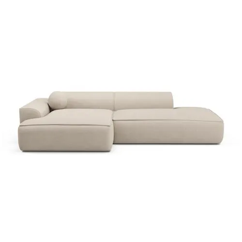 Sia Home - Hoekbank links ANIA - Geweven stof - Crème - 260cm