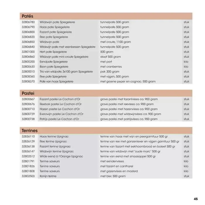 Wildbrochure 2024/2025 van 25 september tot 25 september 2025 - Folder pagina 45
