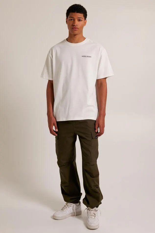 Loose fit cargobroek met elastische tailleband en trekkoord