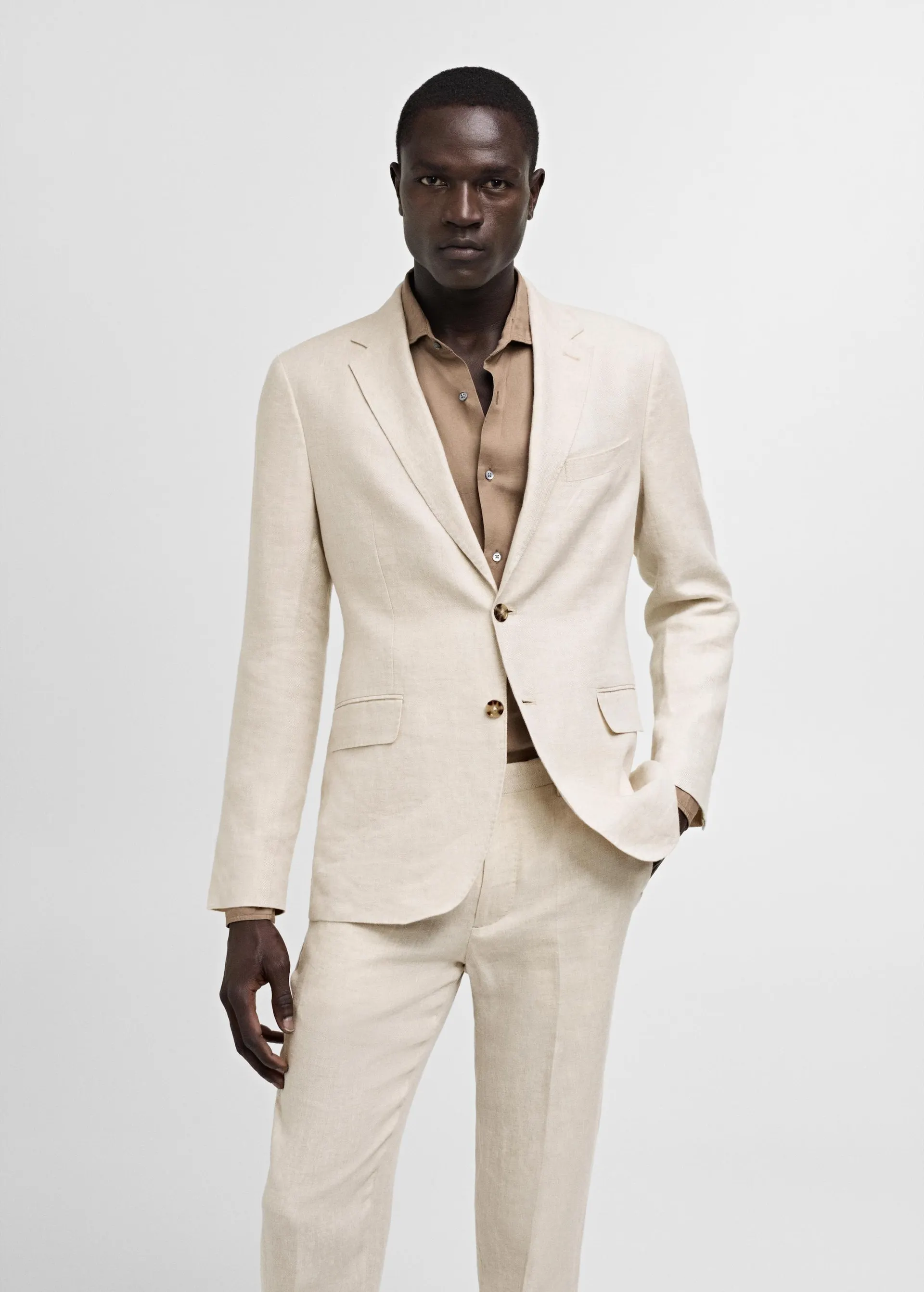 Oblekové sako slim fit 100% len