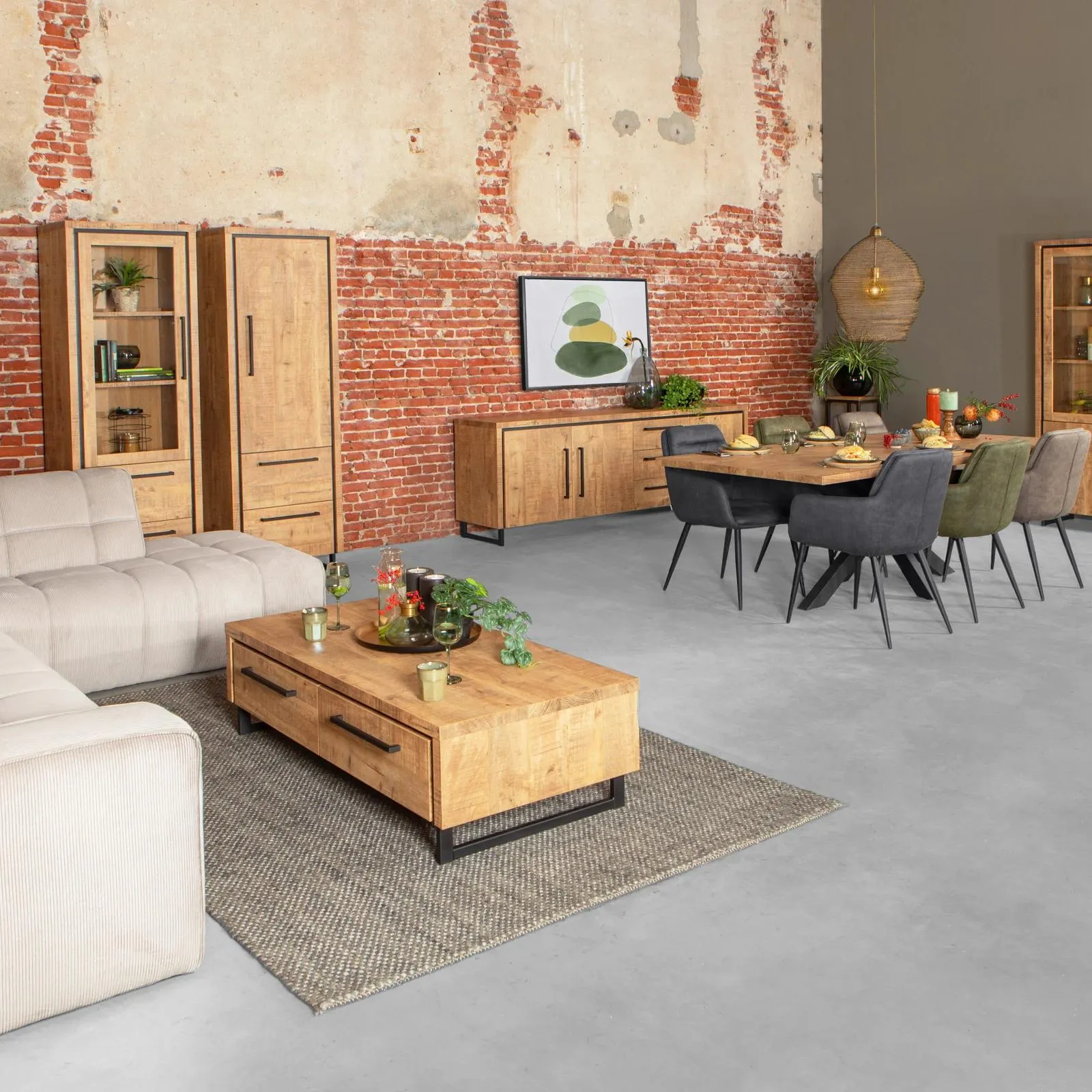 Vitrinekast (2 deuren) Sheridan - Mango