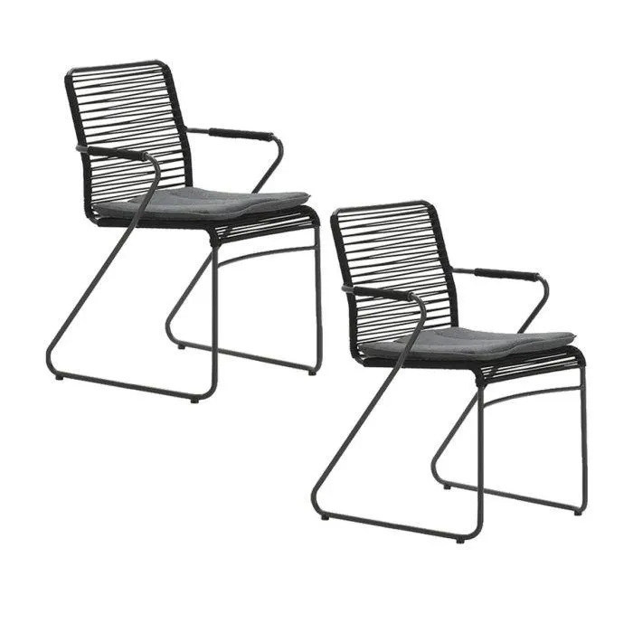 Mason stapelbare tuinstoel zwart - 2 stuks