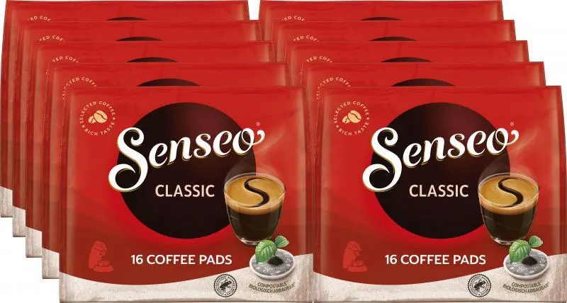 Senseo Pads Classic, 10 x 16 Kaffepads 10 x 0,11 kg