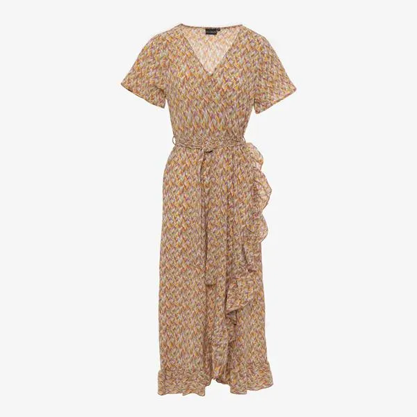 TwoDay dames maxi overslagjurk beige