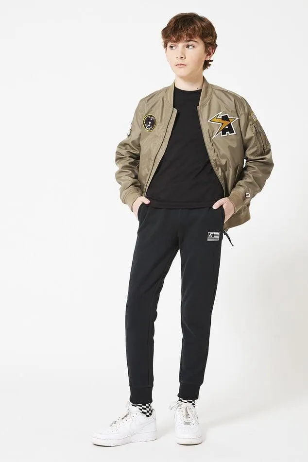 Geborduurde bomberjack met opstaande kraag