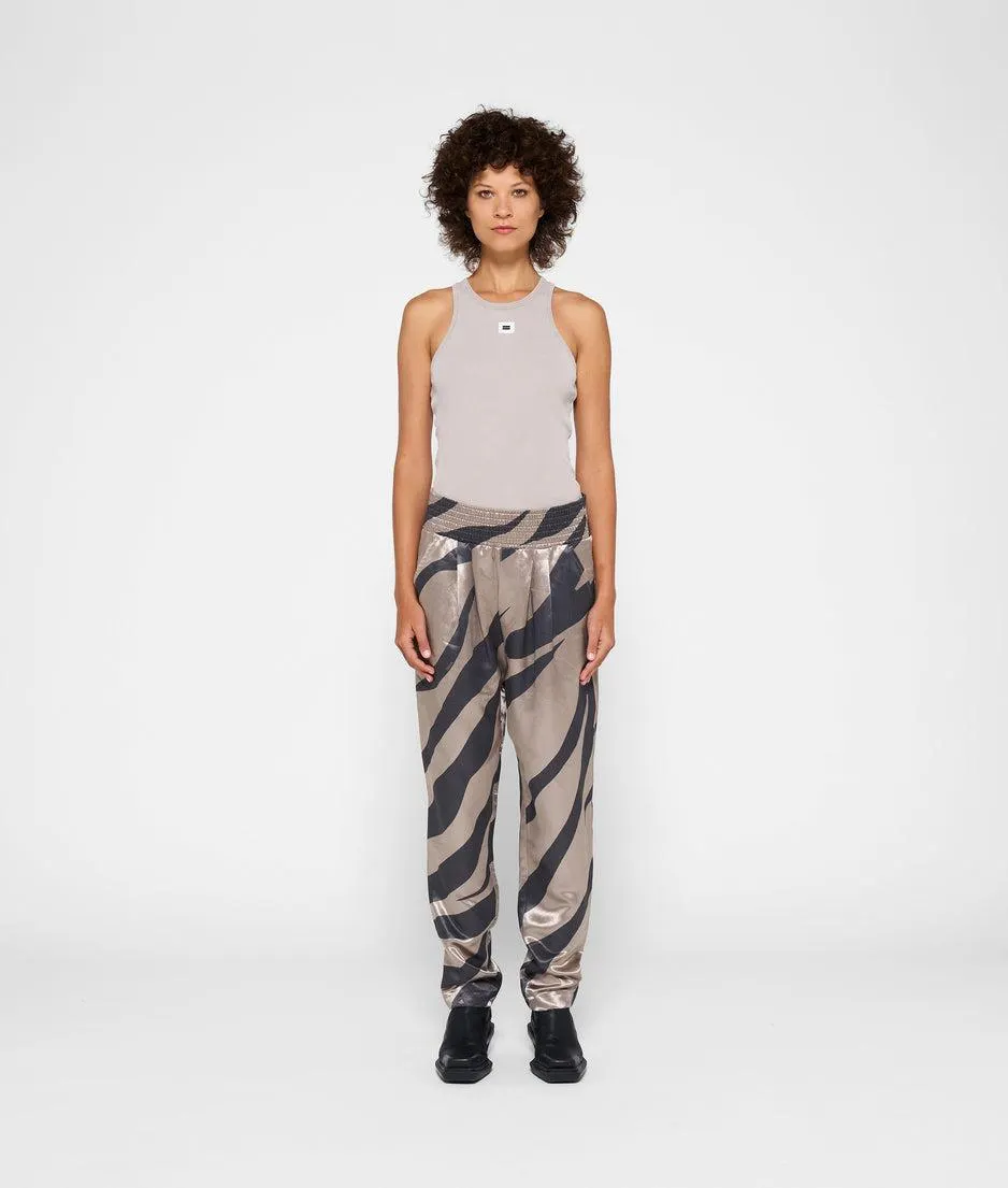 satin pants zebra