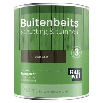 KARWEI buitenbeits schutting & tuinhout transparant black wash 750 ml