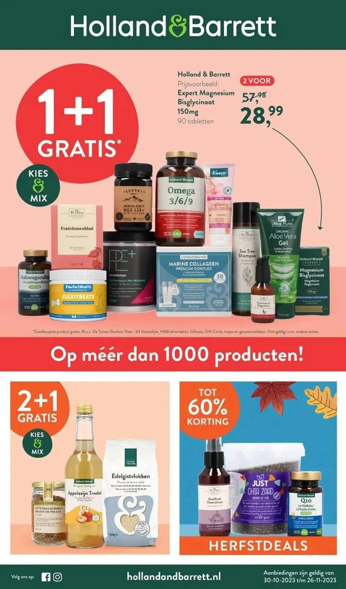 Holland & Barrett folder van 30 oktober tot 26 november 2023 - Folder pagina 1