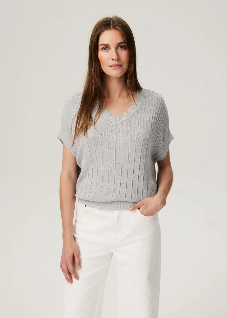 Lurex V-Neck Pull