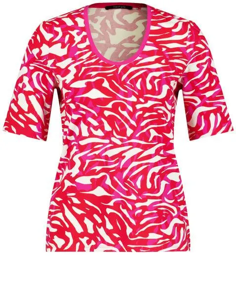 Shirt met halflange mouwen en lage, ronde hals