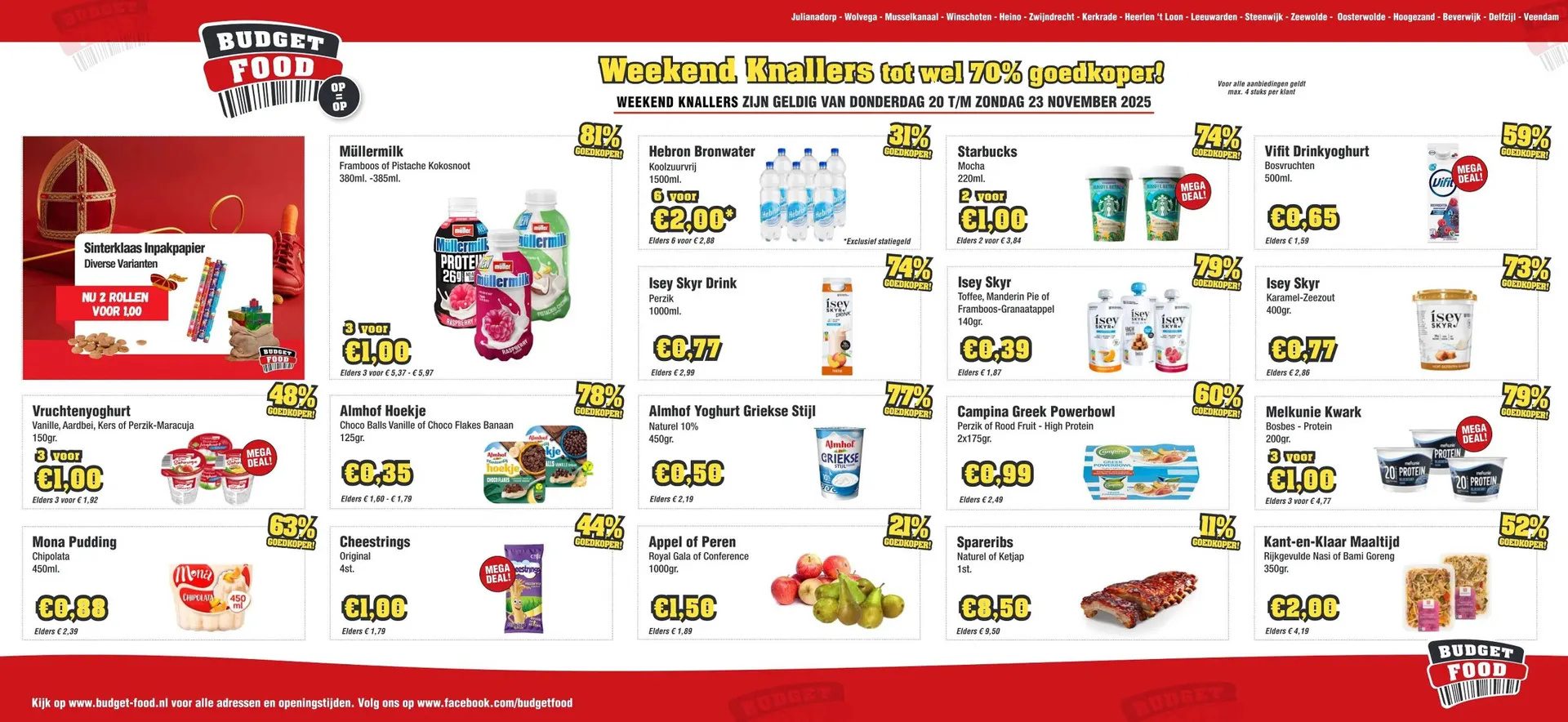 Budget Food folder van 20 november tot 23 november 2025 - Folder pagina 1