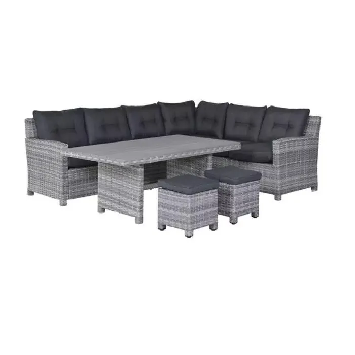 Alaska lounge dining set 5-delig rechts - grijs