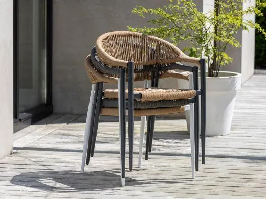 Manifesto Belpasso/Canzo 140cm dining tuinset 5-delig stapelbaar inklapbaar