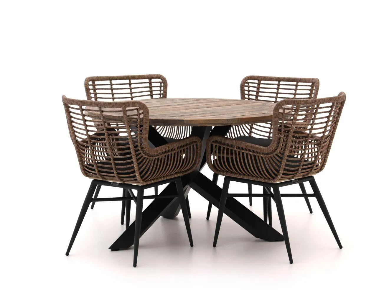 Intenso Asti/Rough-Y Ø120cm dining tuinset 5-delig